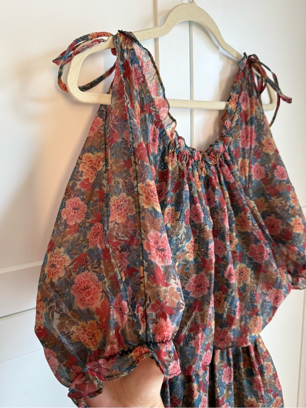 Vintage 70s Boho Floral Prairie Midi Dress | M - Picture 16 of 16